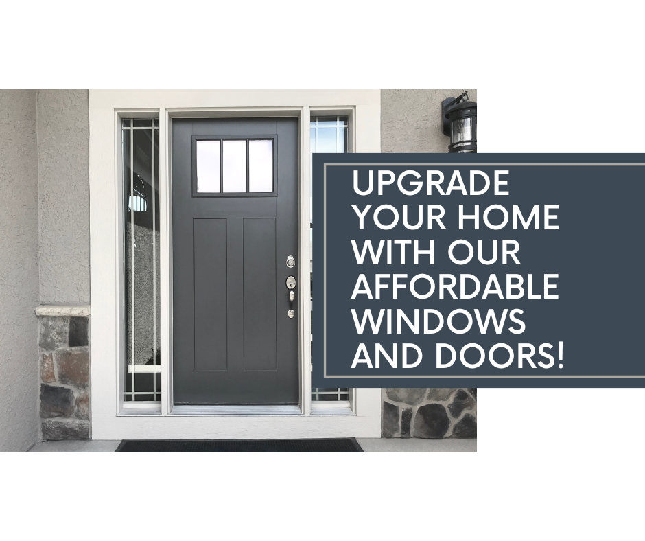 High-quality front door with glass panels and energy-efficient windows by Kachina Contracting in Mesa, Phoenix, Tempe, Chandler, Gilbert, Prescott, and Flagstaff, Arizona. Expert window and door installation services.